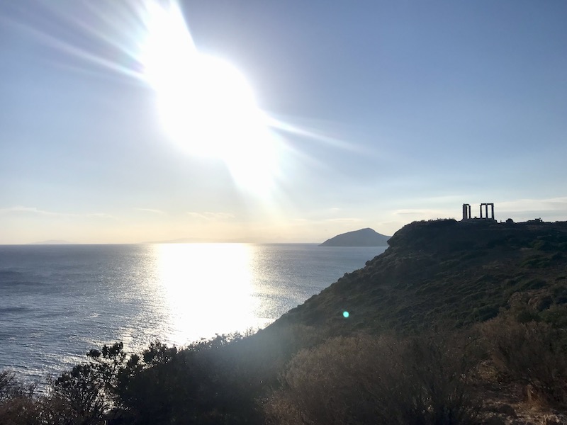 Greek columns on hill