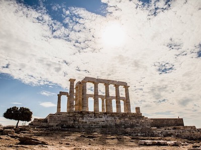 Greek columns moldering